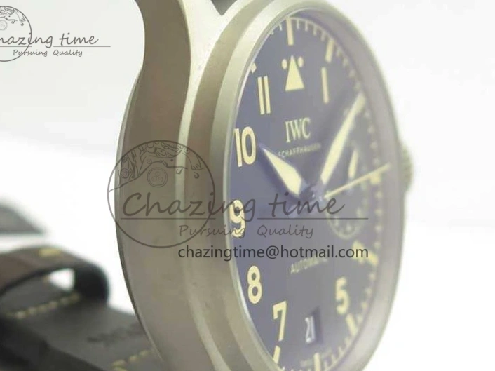 MIROTIME 0228 Big Pilot IW501004 Titanium ZF 1:1 Best Edition Black Dial On Brown Leather Strap A ZeroBulk 7212